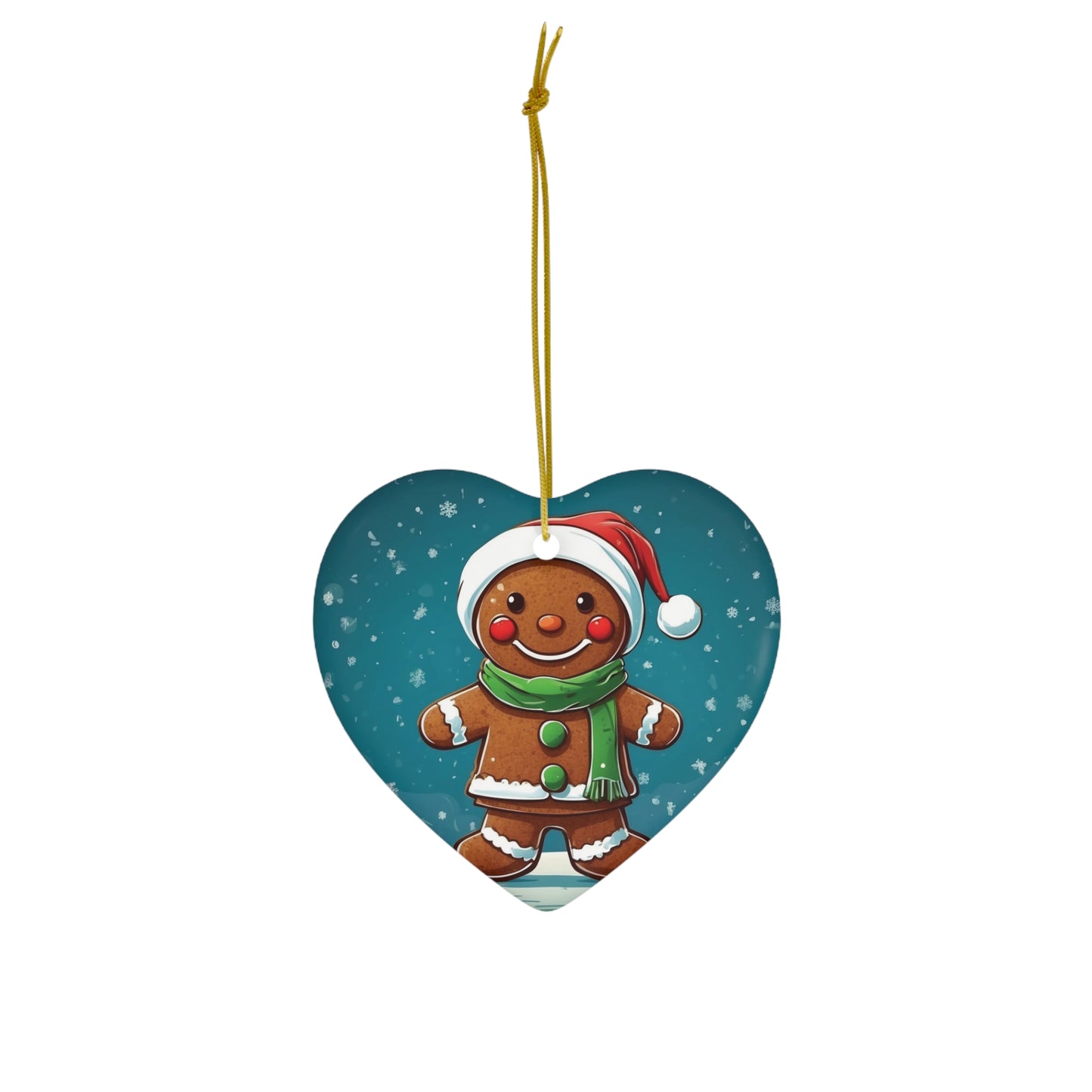 Cute as a Button Gingerbread Man Ceramic Ornament 1pc.