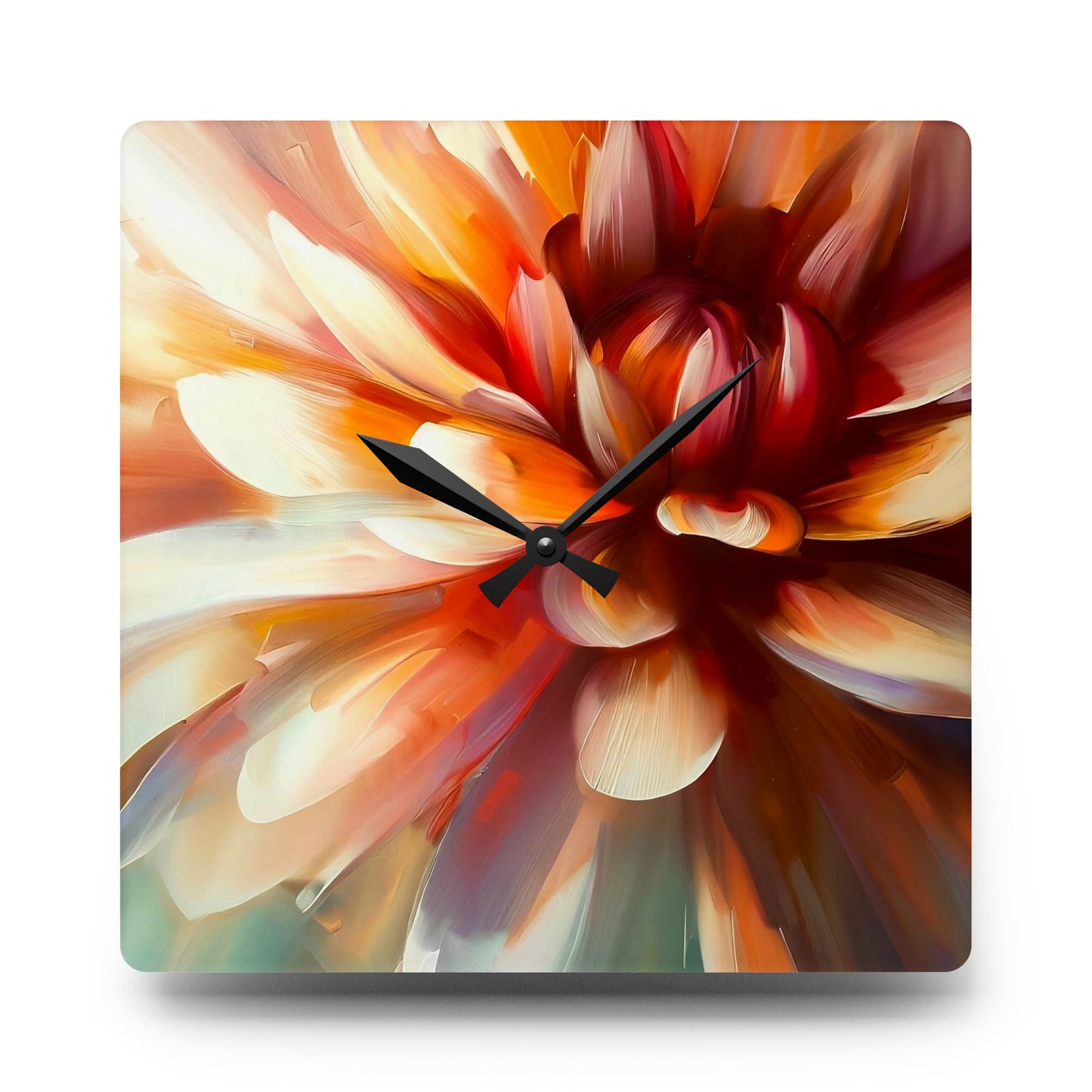 "Delicate Dahlia" Acrylic Wall Clock