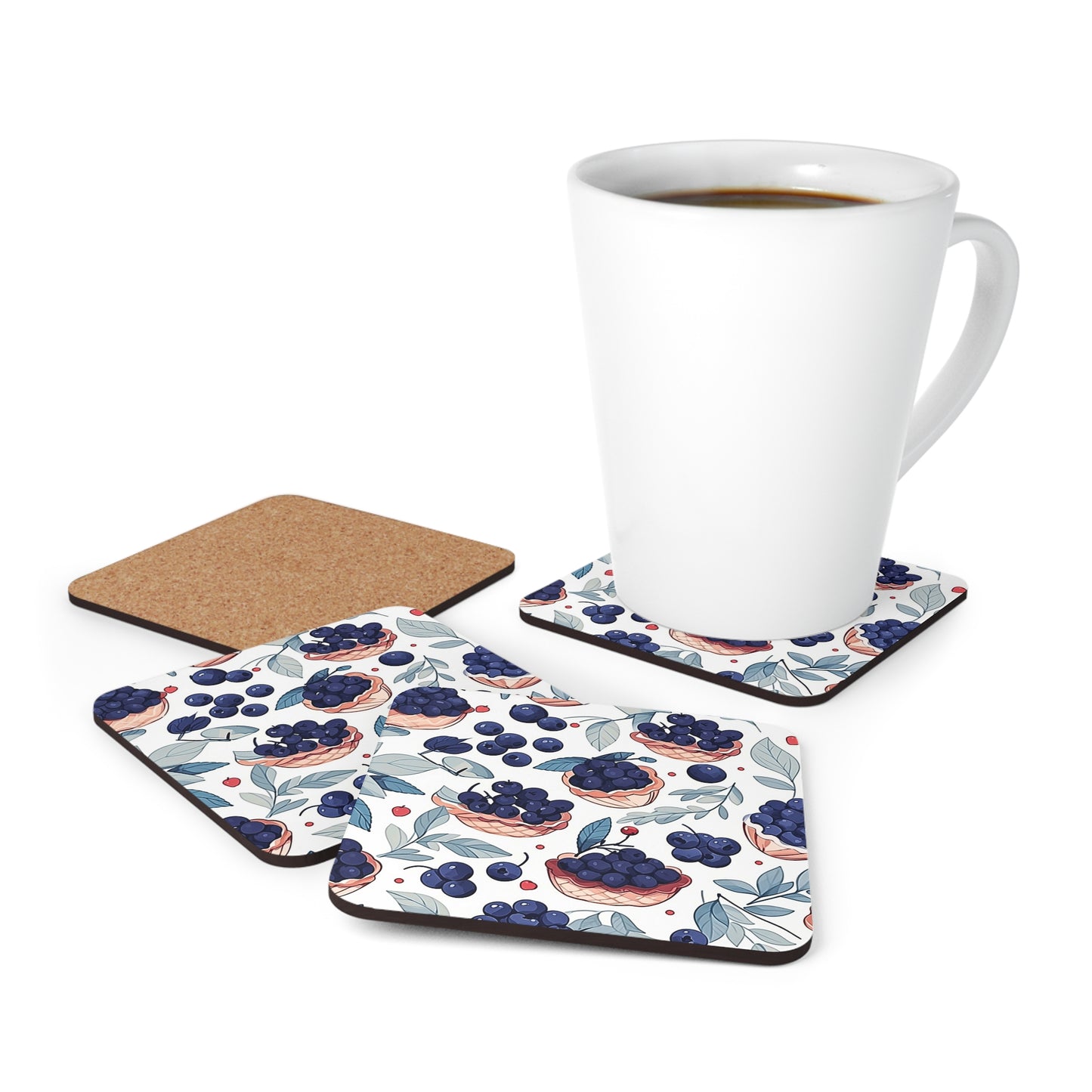 Blueberry 4-pc Coaster Set