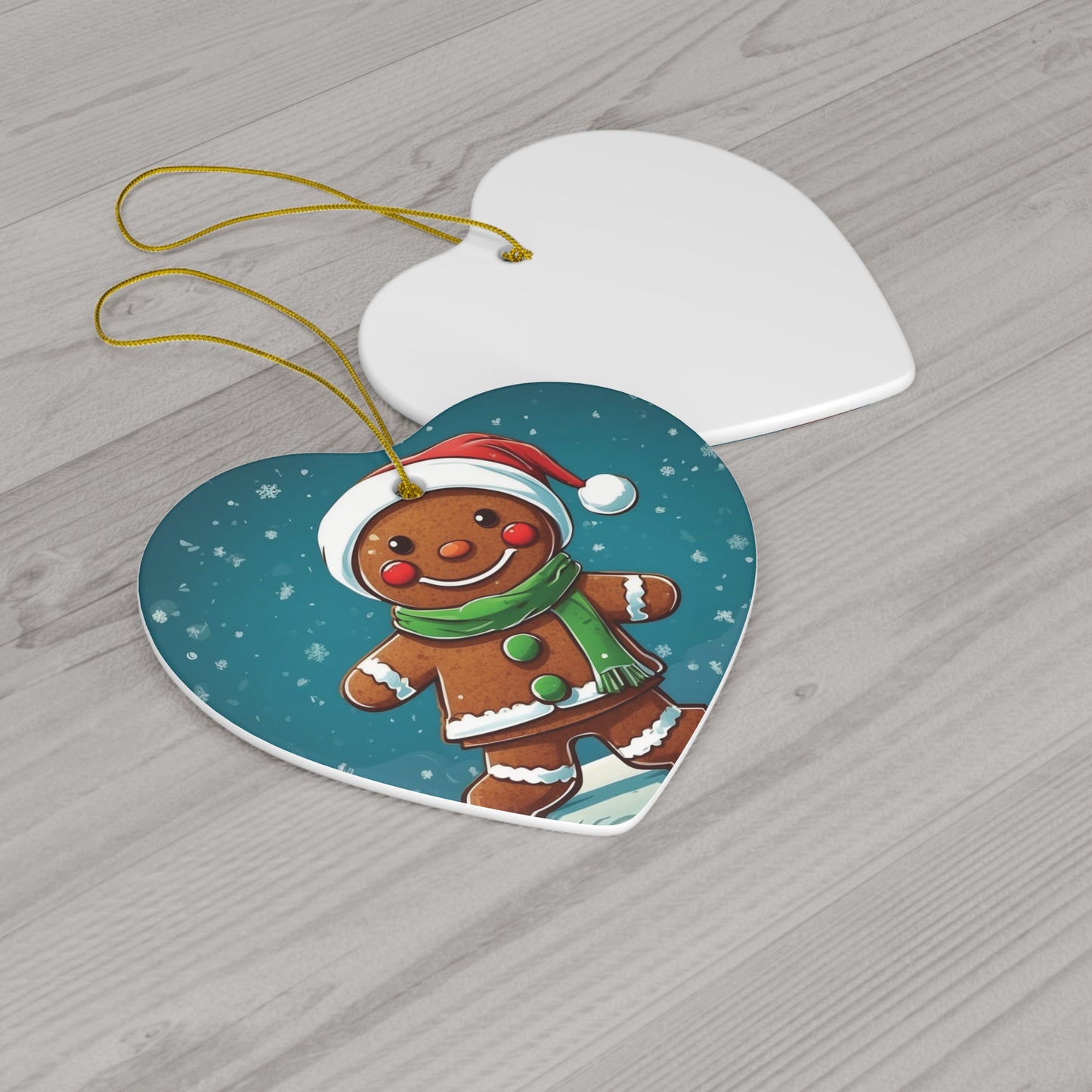 Cute as a Button Gingerbread Man Ceramic Ornament 1pc.