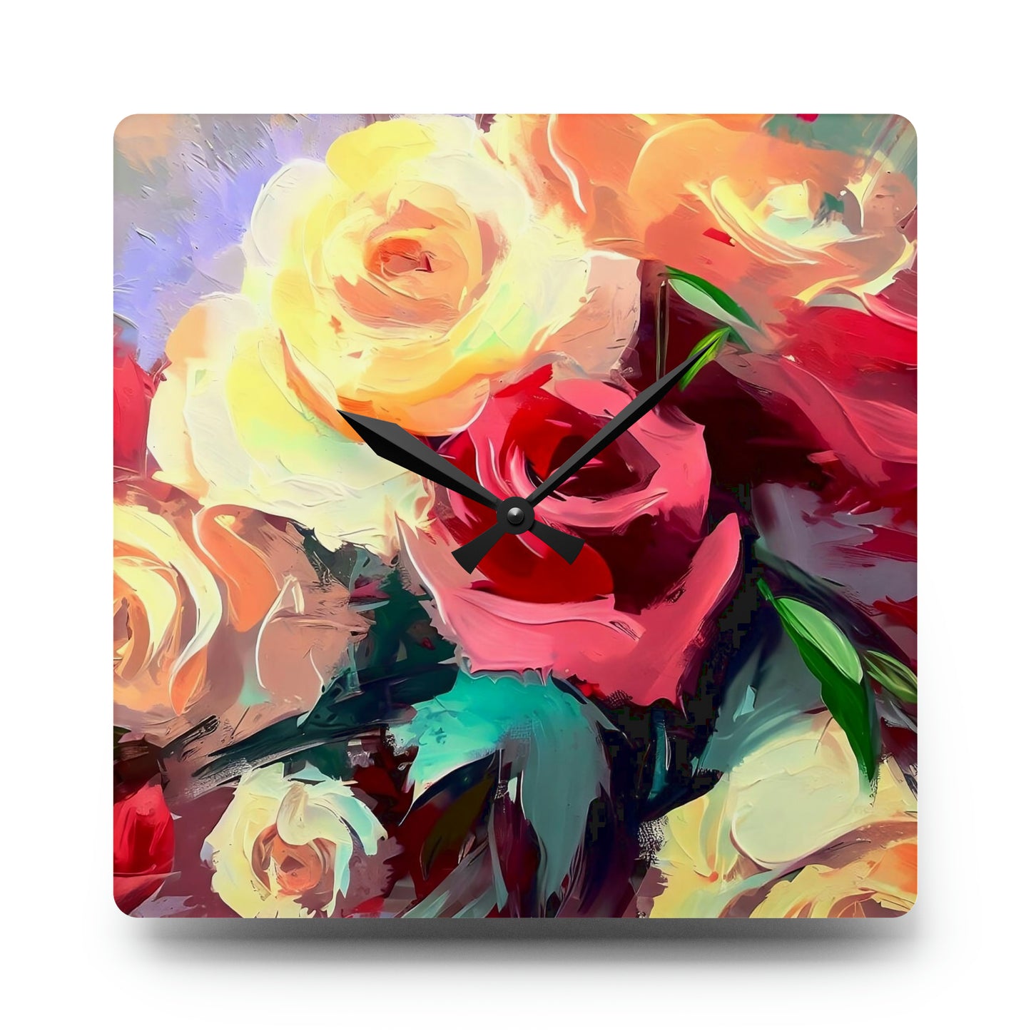 "Floral Fantasy" Acrylic Wall Clock