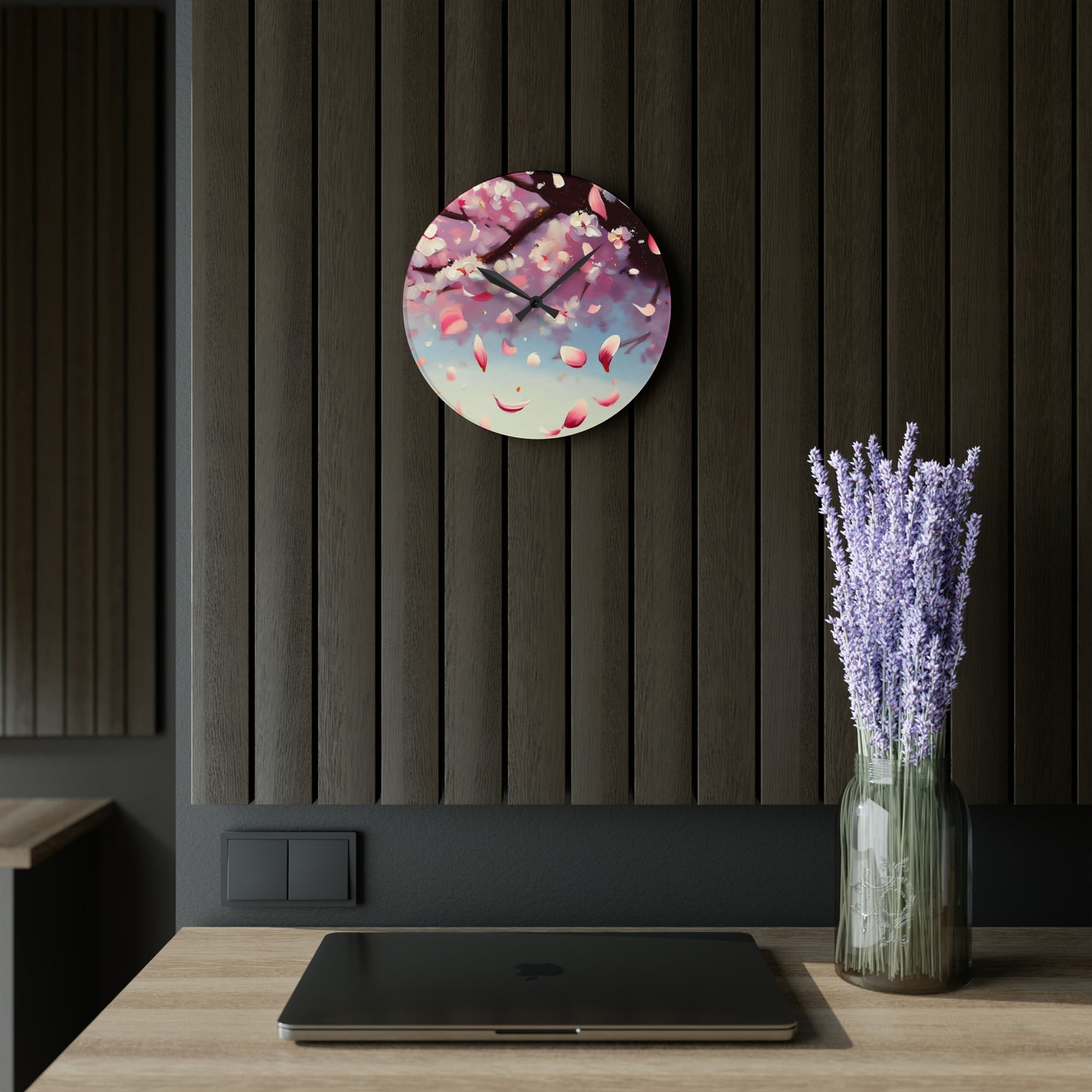 "Serene Sakura" Acrylic Wall Clock