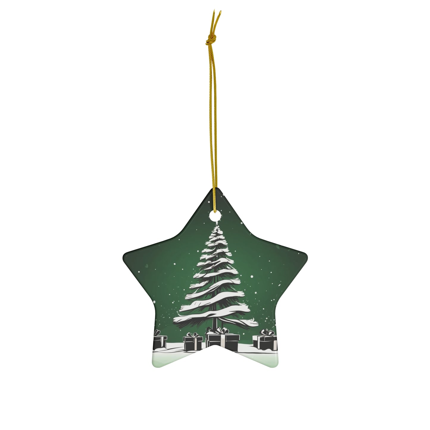 Holiday Sparkle Tree in Green Ceramic Ornament 1pc.