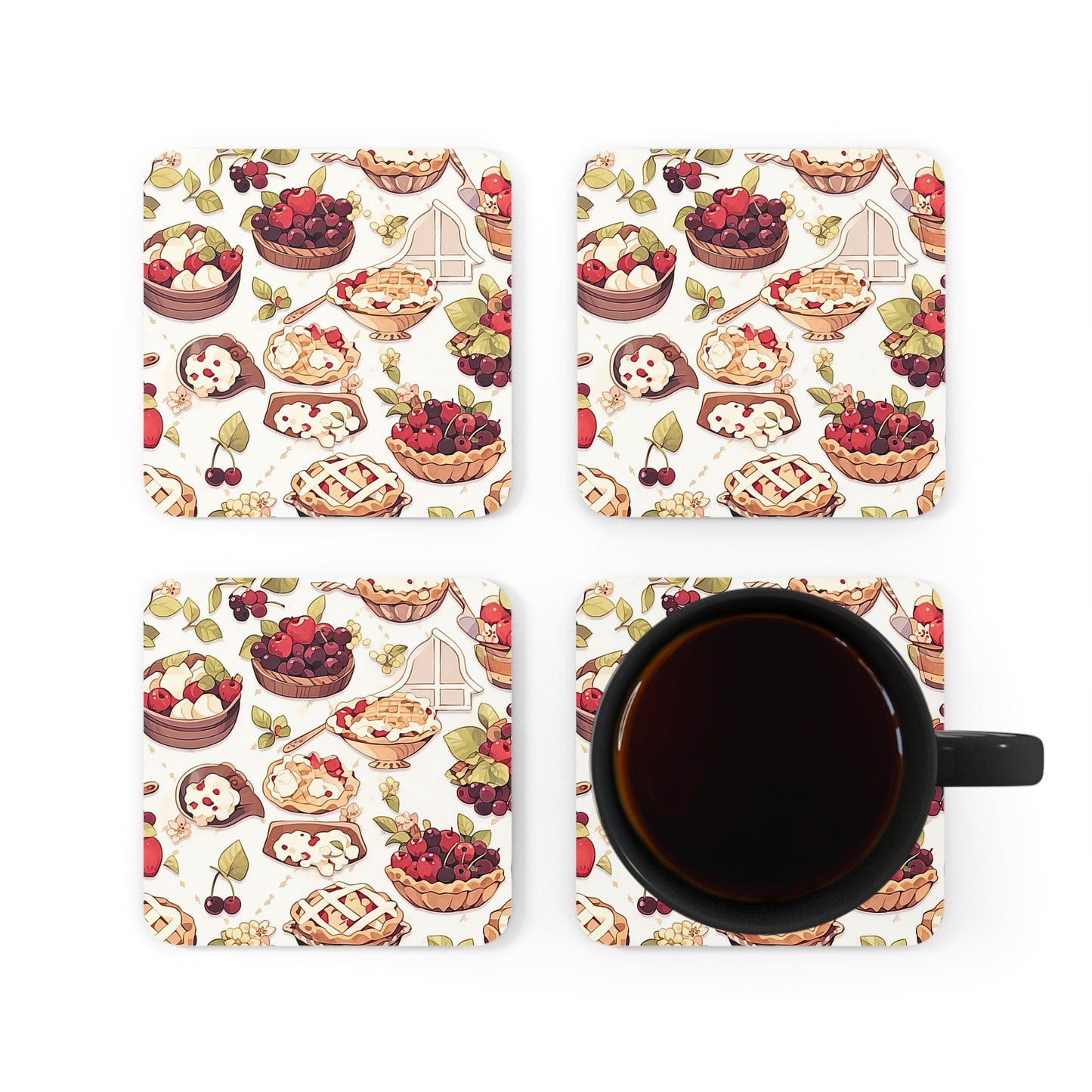 "Cherry Love ED. 2" 4-pc Coaster Set