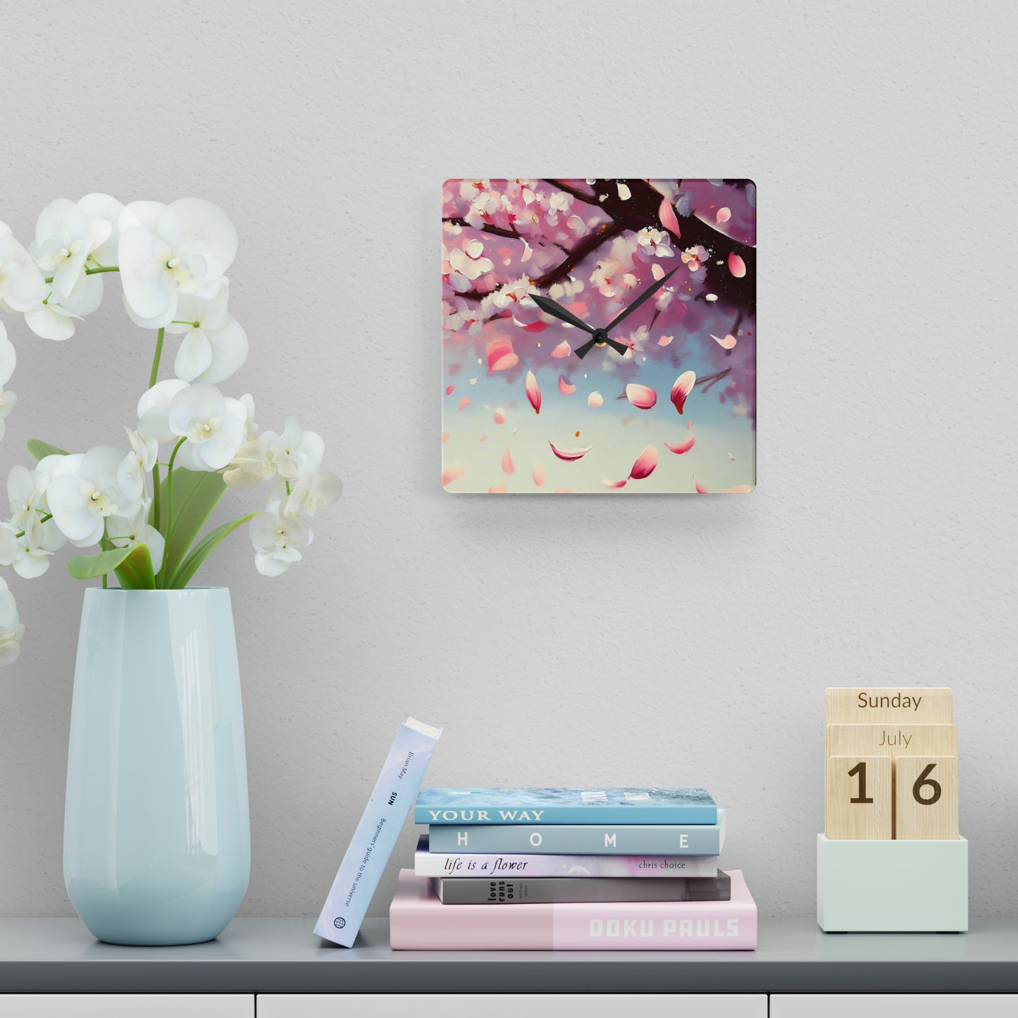 "Serene Sakura" Acrylic Wall Clock