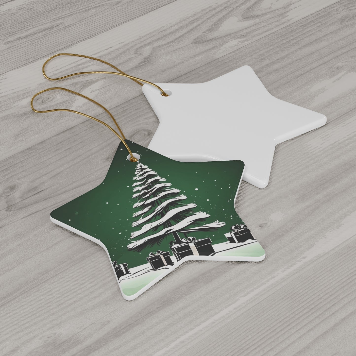 Holiday Sparkle Tree in Green Ceramic Ornament 1pc.