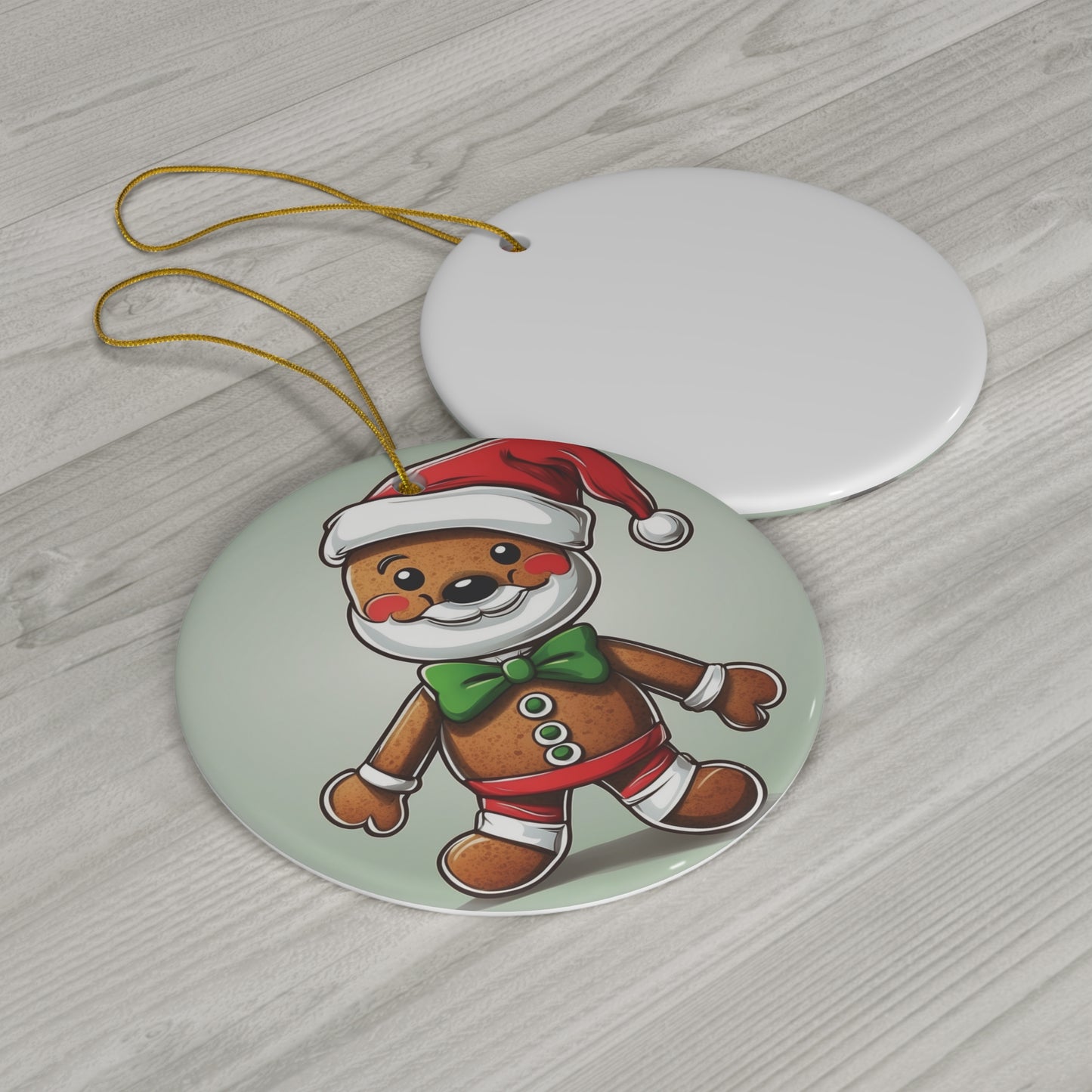 Gingerbread Claus Ceramic Ornament 1pc.