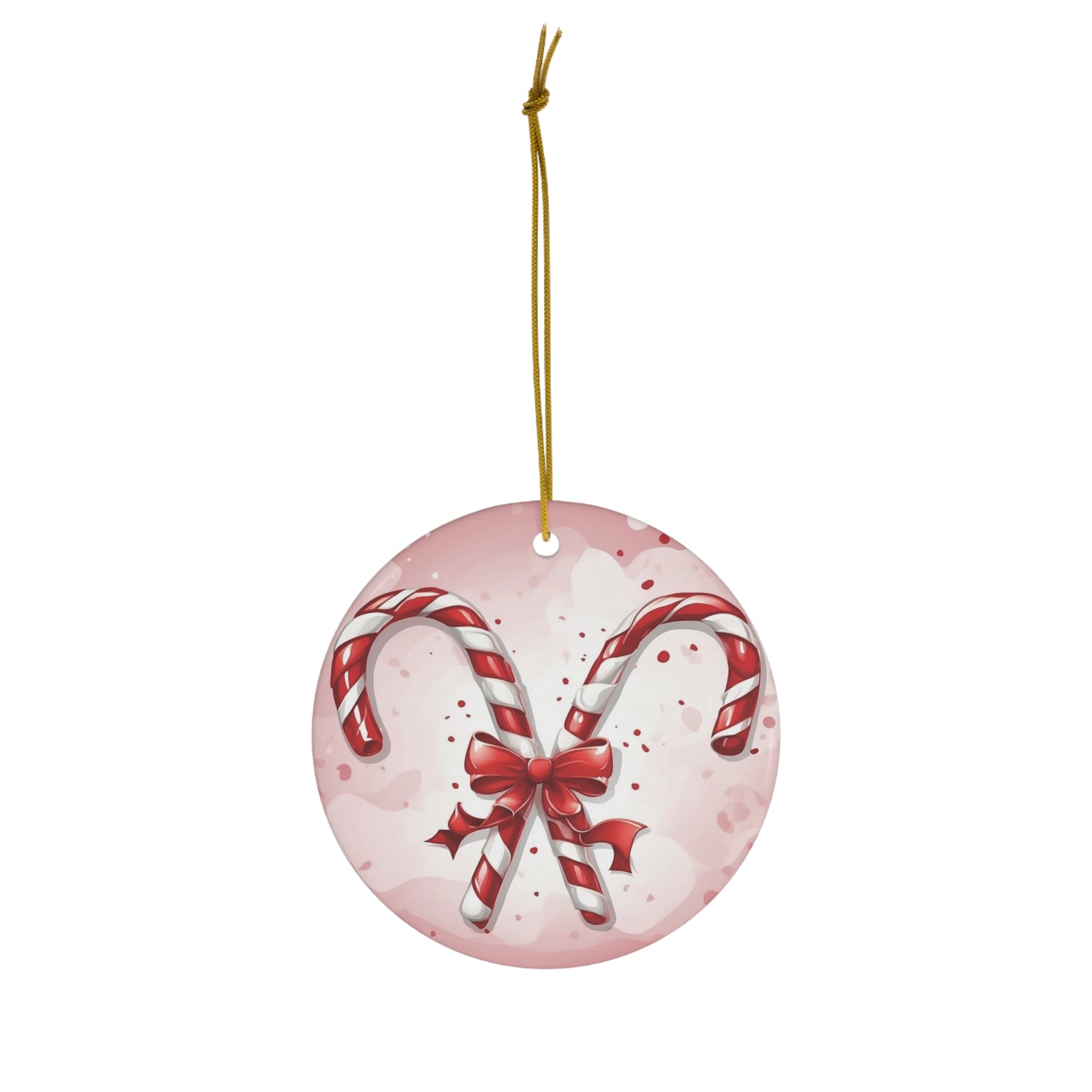 Candy Cane Dreams Ceramic Ornament 1pc.