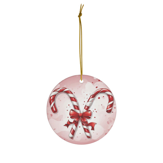 Candy Cane Dreams Ceramic Ornament 1pc.