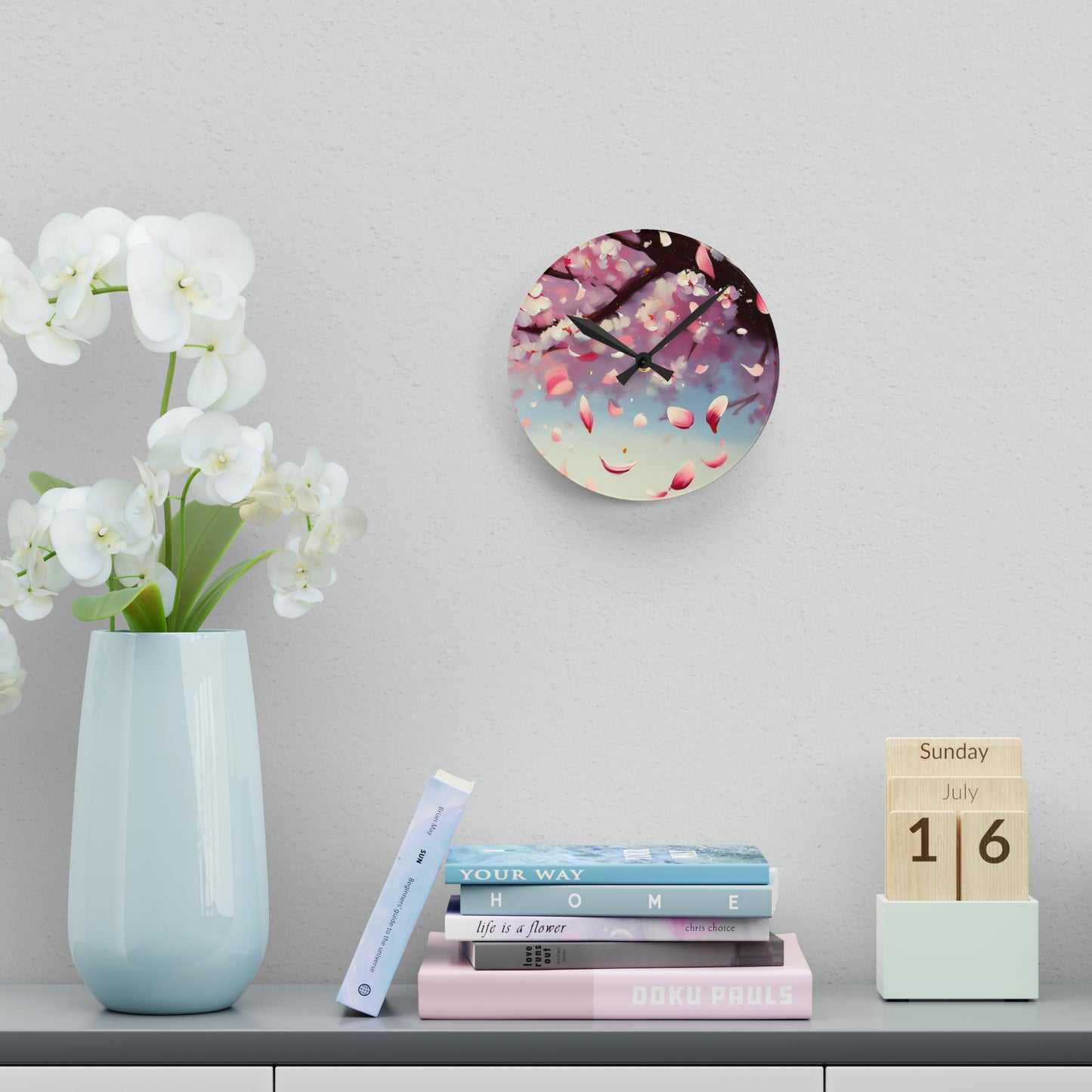 "Serene Sakura" Acrylic Wall Clock