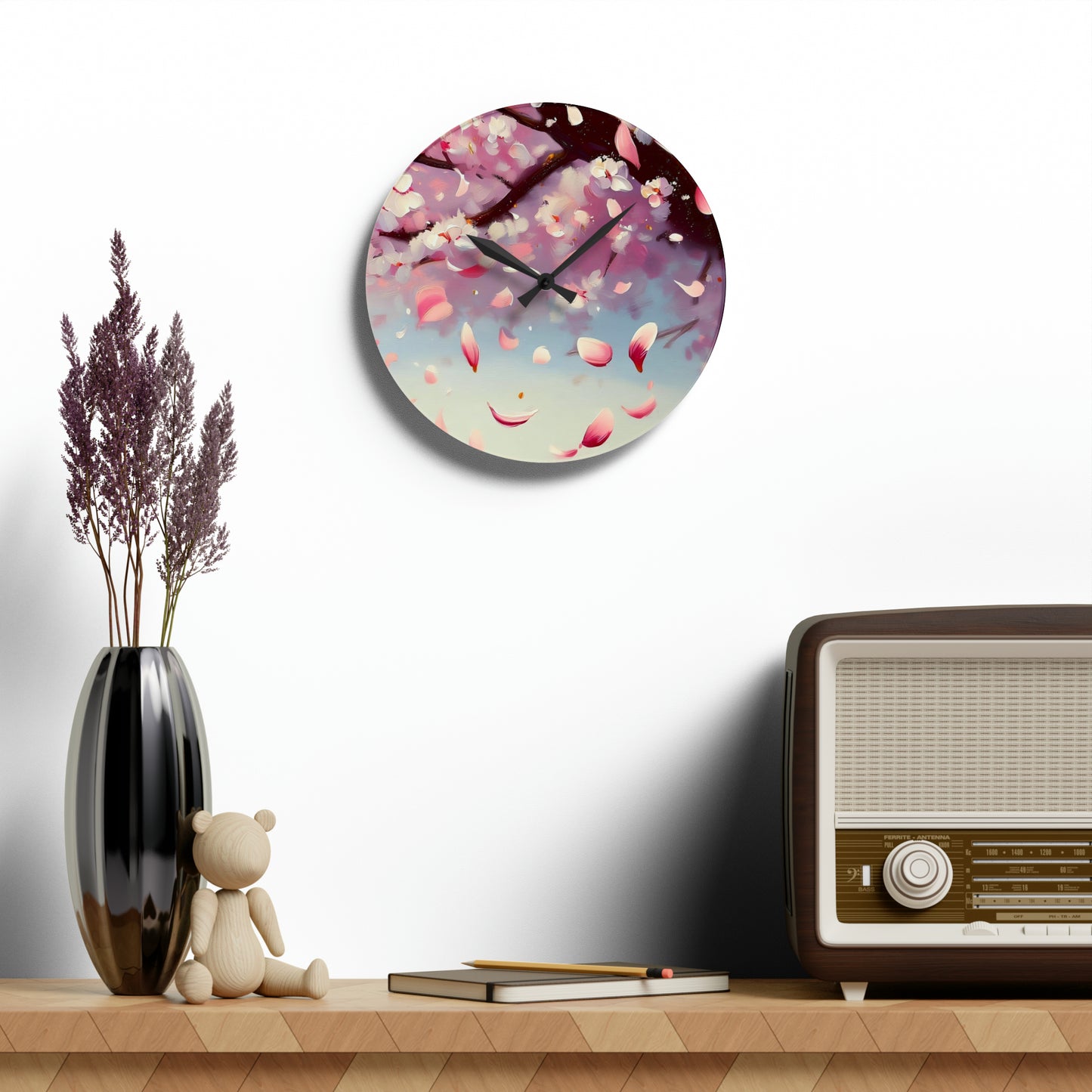 "Serene Sakura" Acrylic Wall Clock