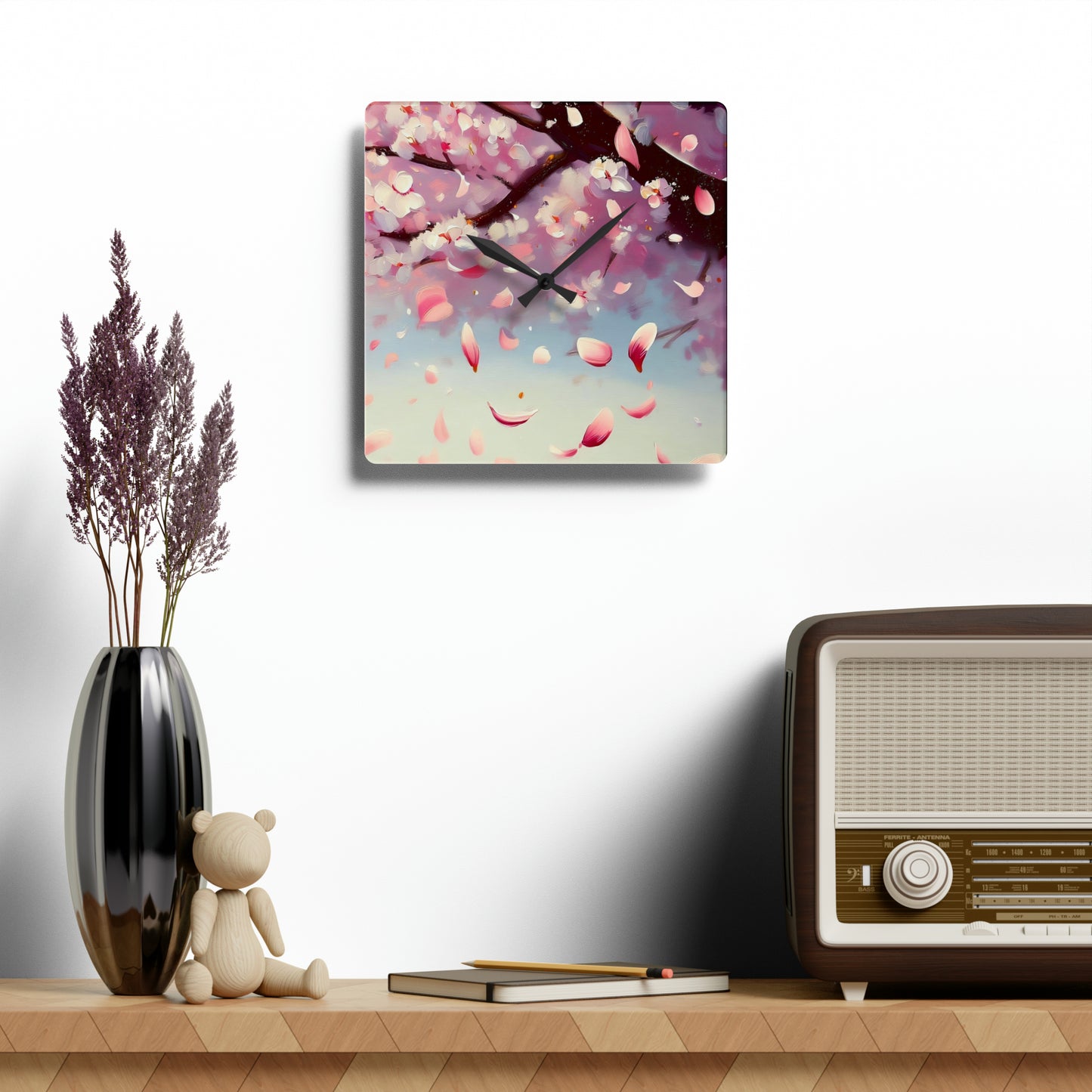 "Serene Sakura" Acrylic Wall Clock