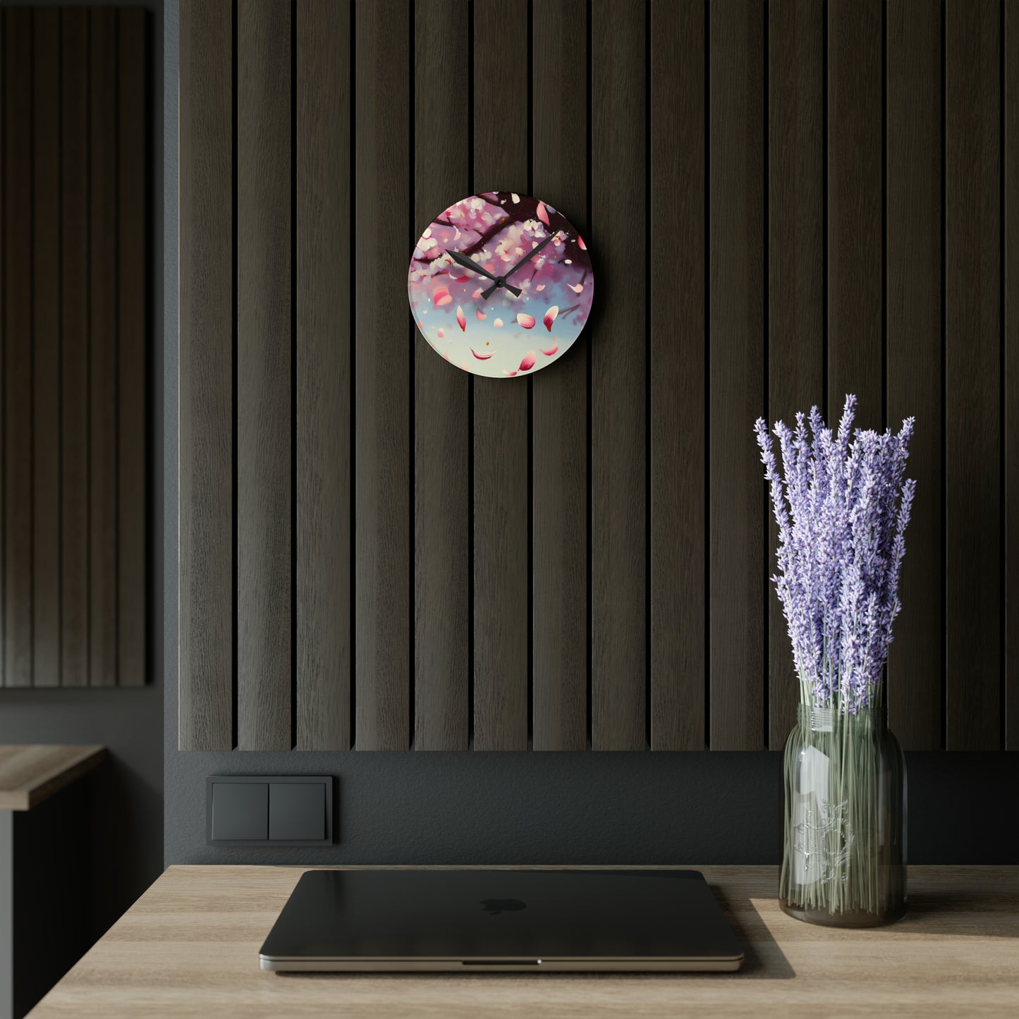 "Serene Sakura" Acrylic Wall Clock