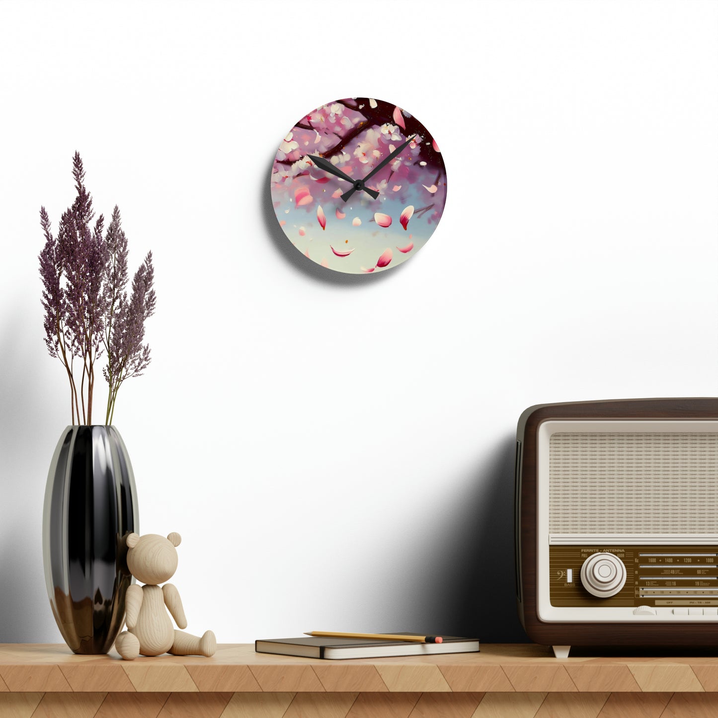 "Serene Sakura" Acrylic Wall Clock