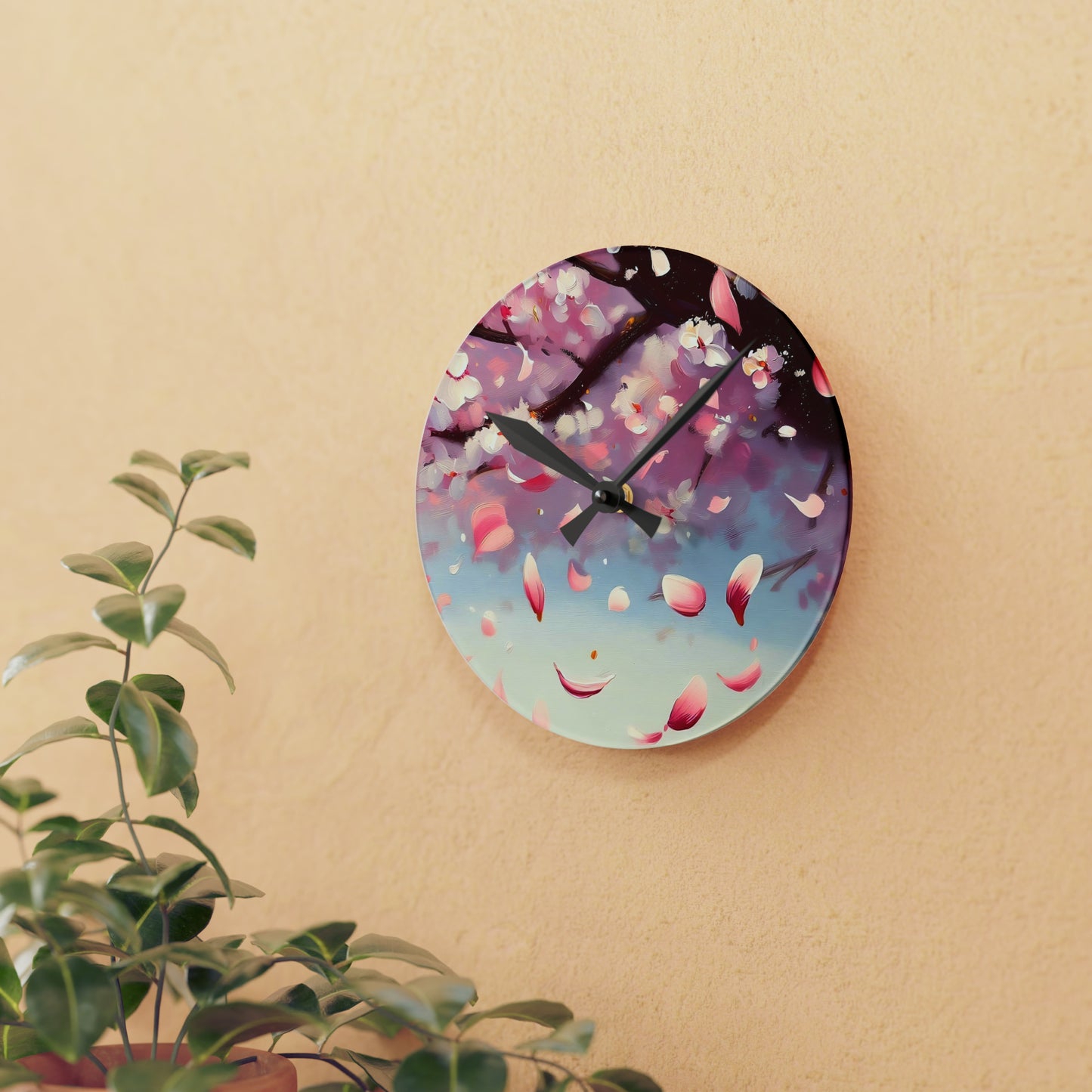 "Serene Sakura" Acrylic Wall Clock