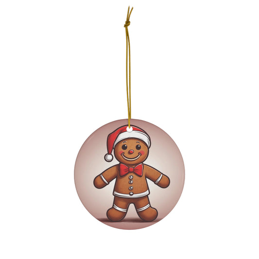 Merry Little Gingerbread Man Ceramic Ornament 1pc.