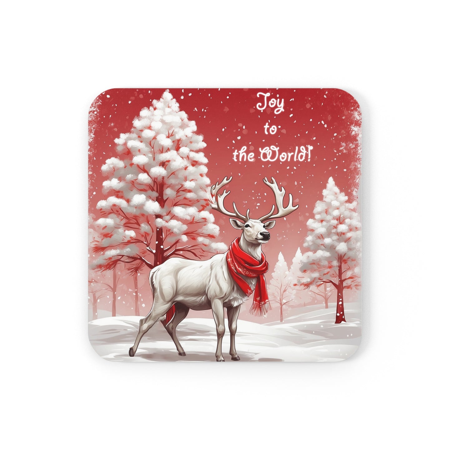 Joy To The World! Corkwood Coaster 4pc. Set