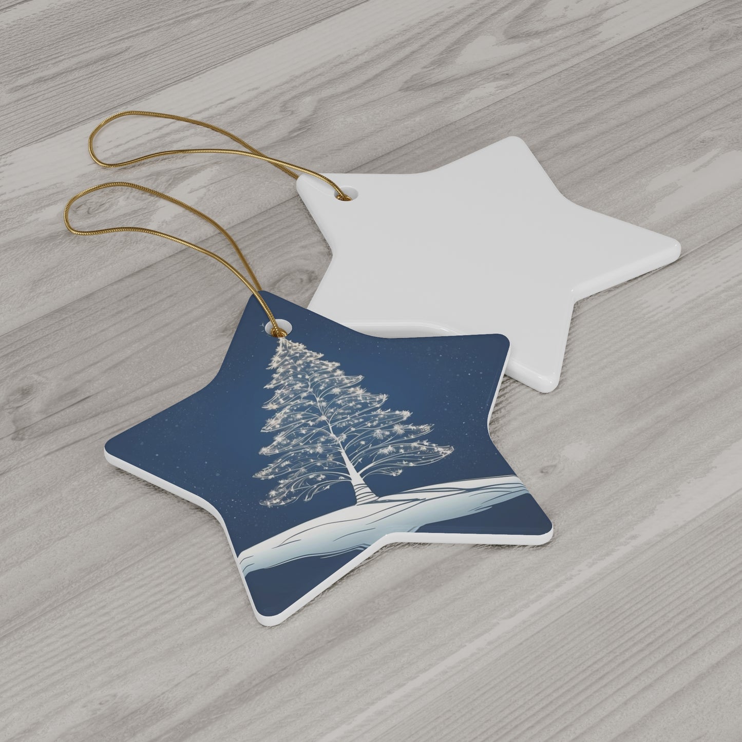 Holiday Sparkle Tree in Blue Ceramic Ornament 1pc.