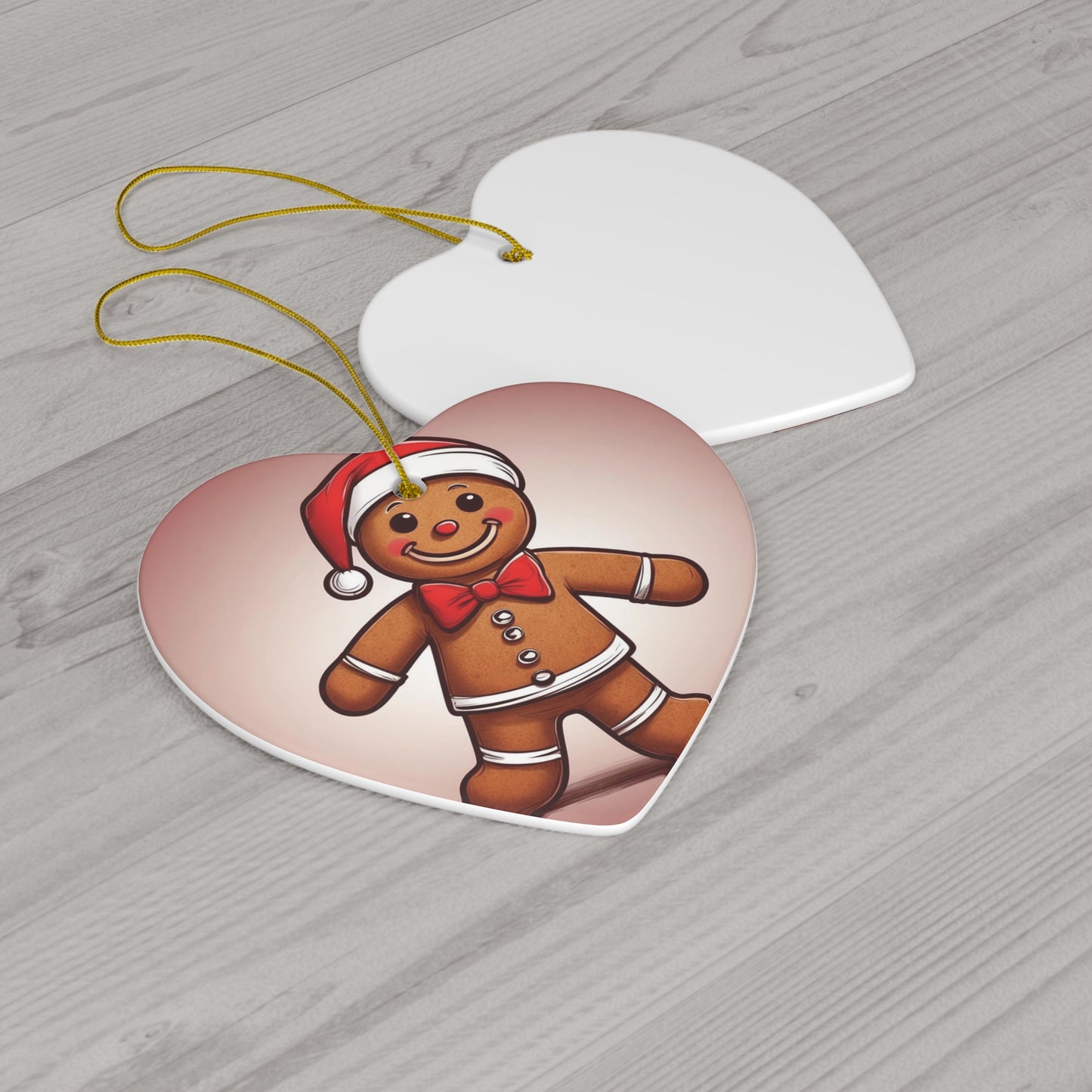 Merry Little Gingerbread Man Ceramic Ornament 1pc.