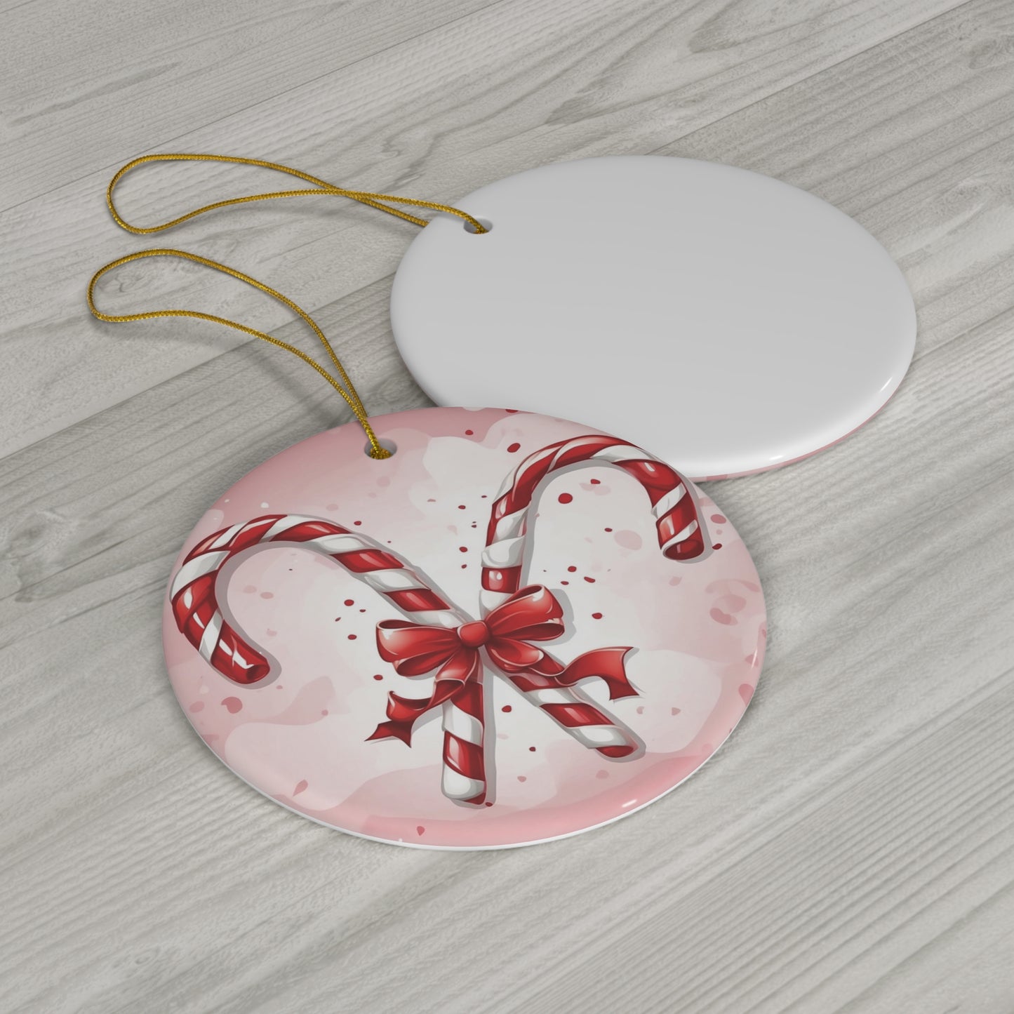 Candy Cane Dreams Ceramic Ornament 1pc.