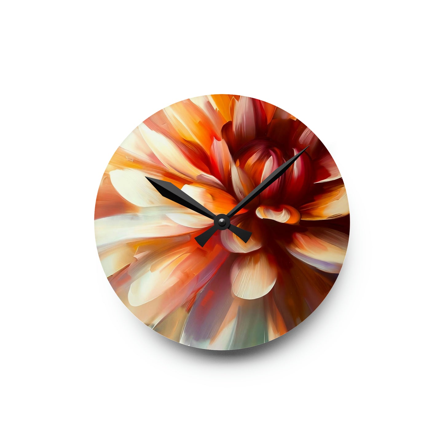 "Delicate Dahlia" Acrylic Wall Clock