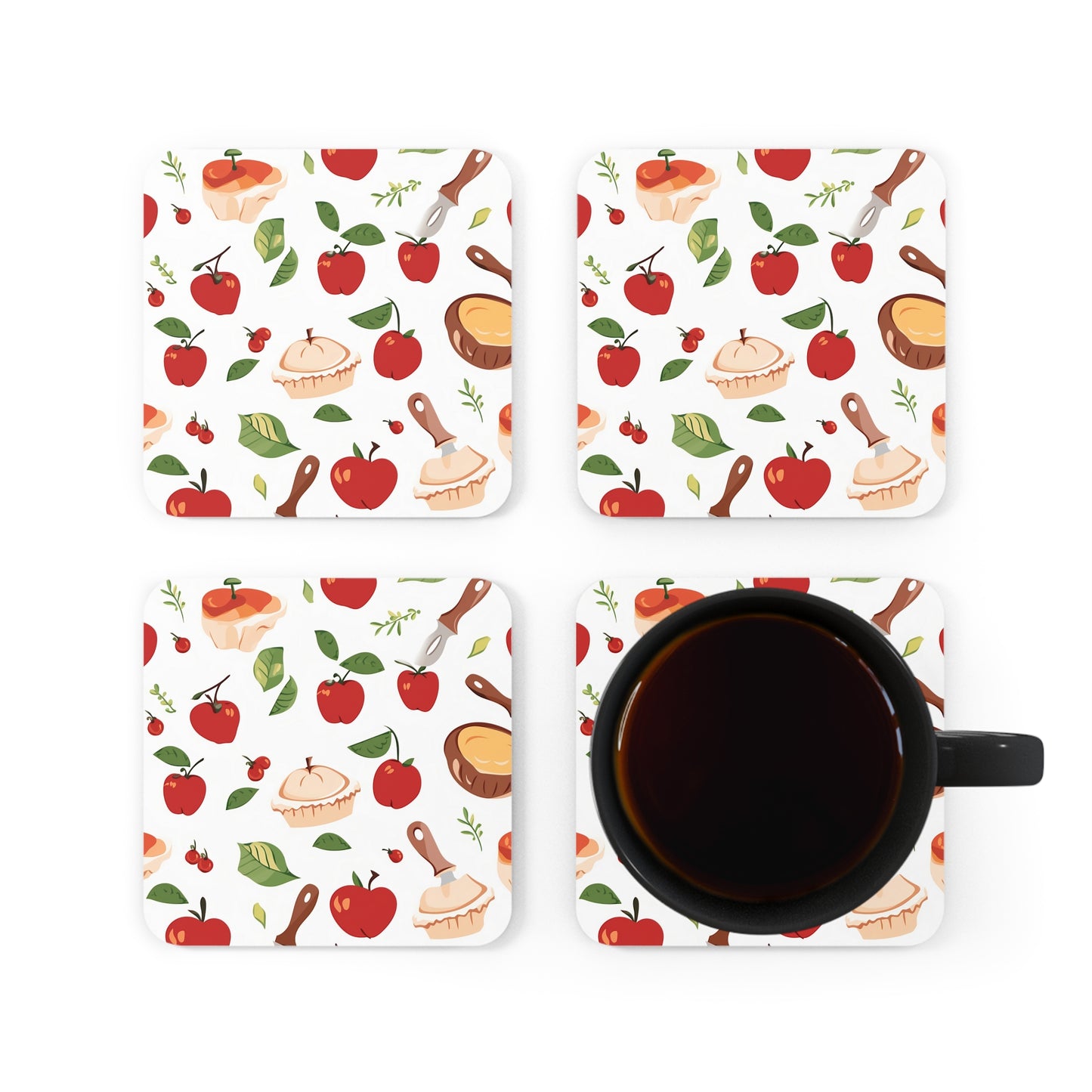 "Cherry On Top" 4-pc Coaster Set