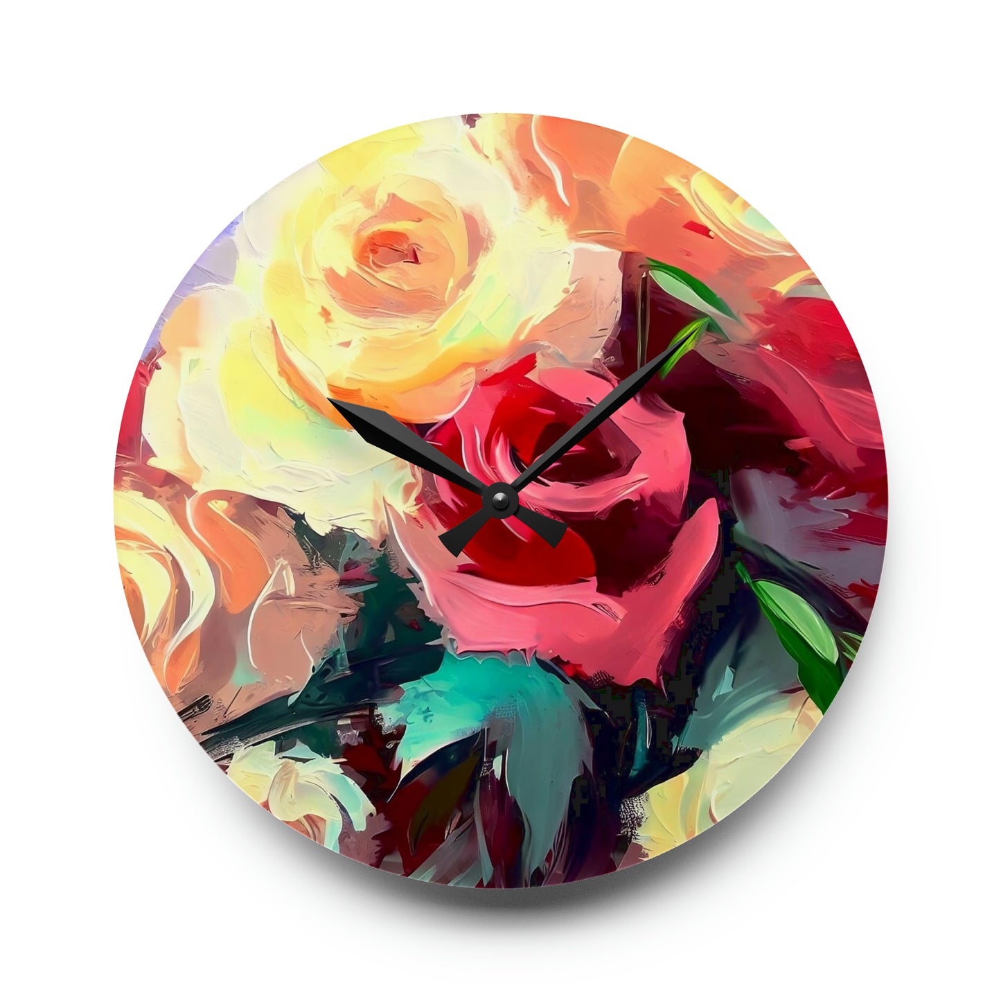 "Floral Fantasy" Acrylic Wall Clock