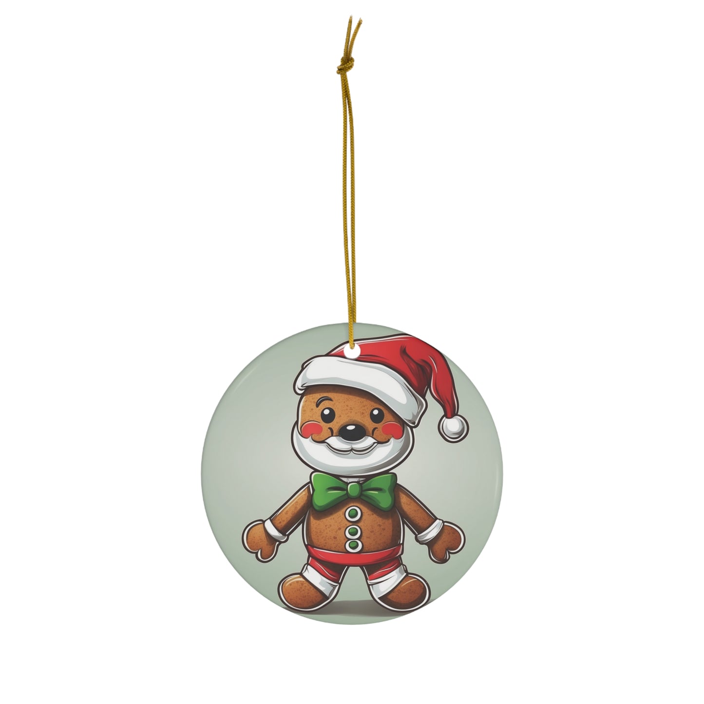 Gingerbread Claus Ceramic Ornament 1pc.