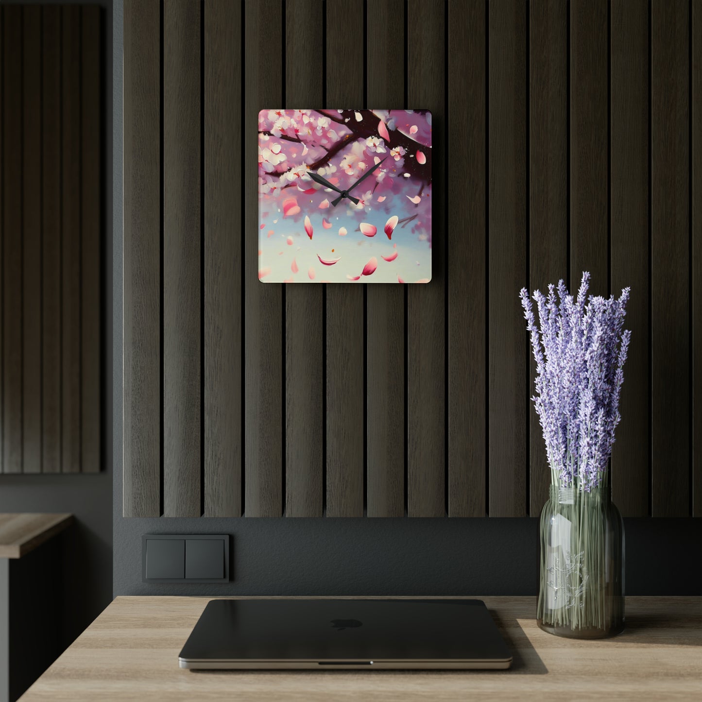 "Serene Sakura" Acrylic Wall Clock