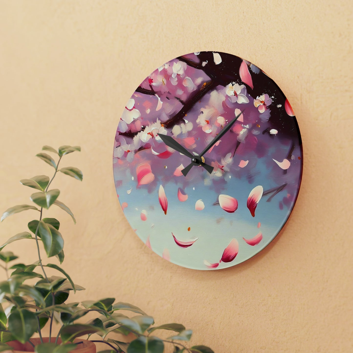 "Serene Sakura" Acrylic Wall Clock