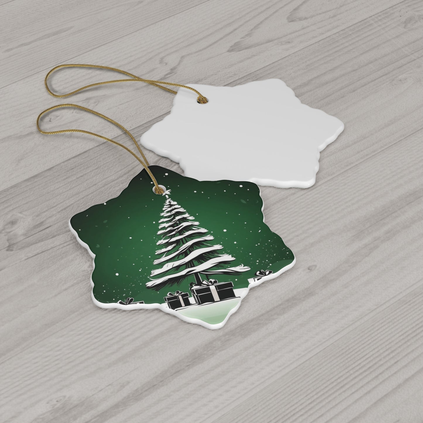 Holiday Sparkle Tree in Green Ceramic Ornament 1pc.