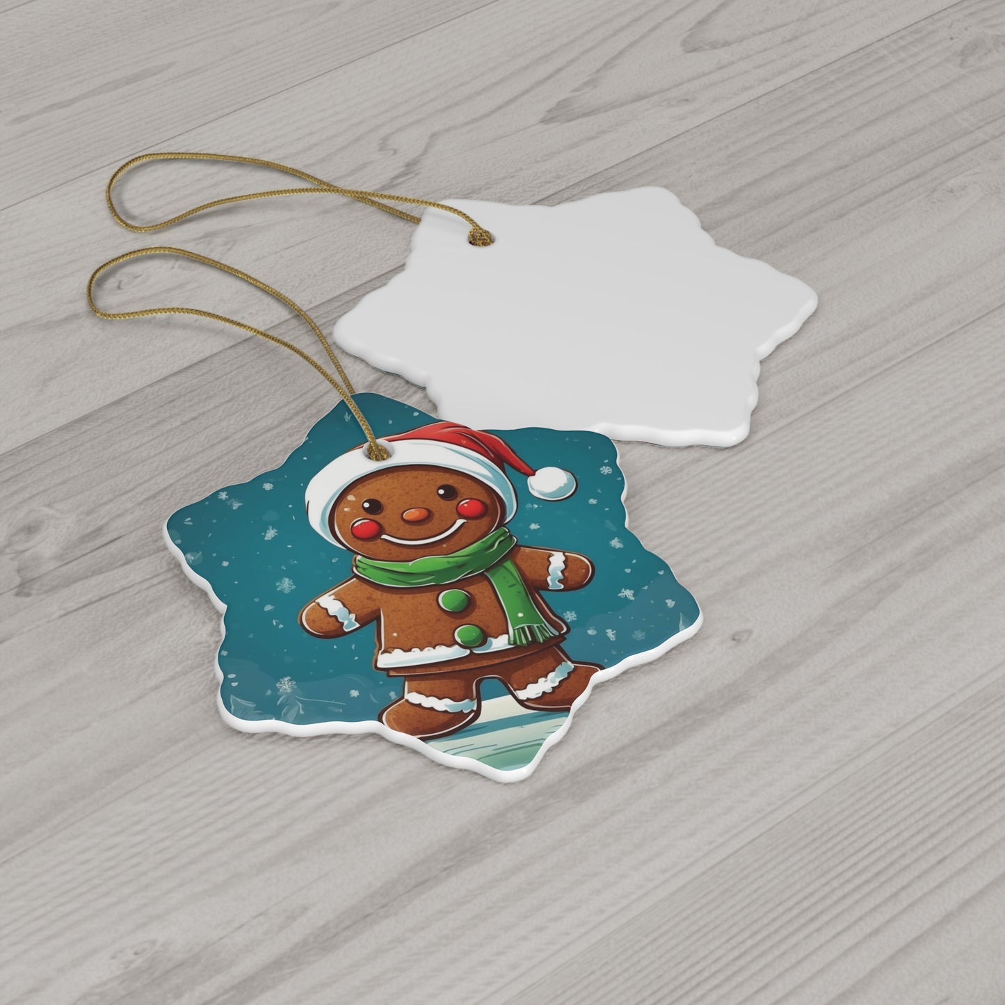 Cute as a Button Gingerbread Man Ceramic Ornament 1pc.