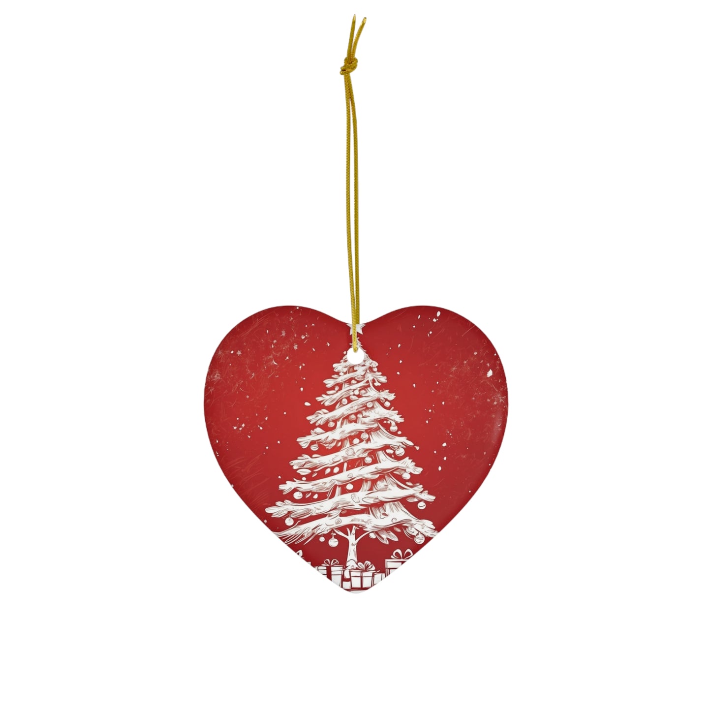 Holiday Sparkle Tree in Red Ceramic Ornament 1pc.