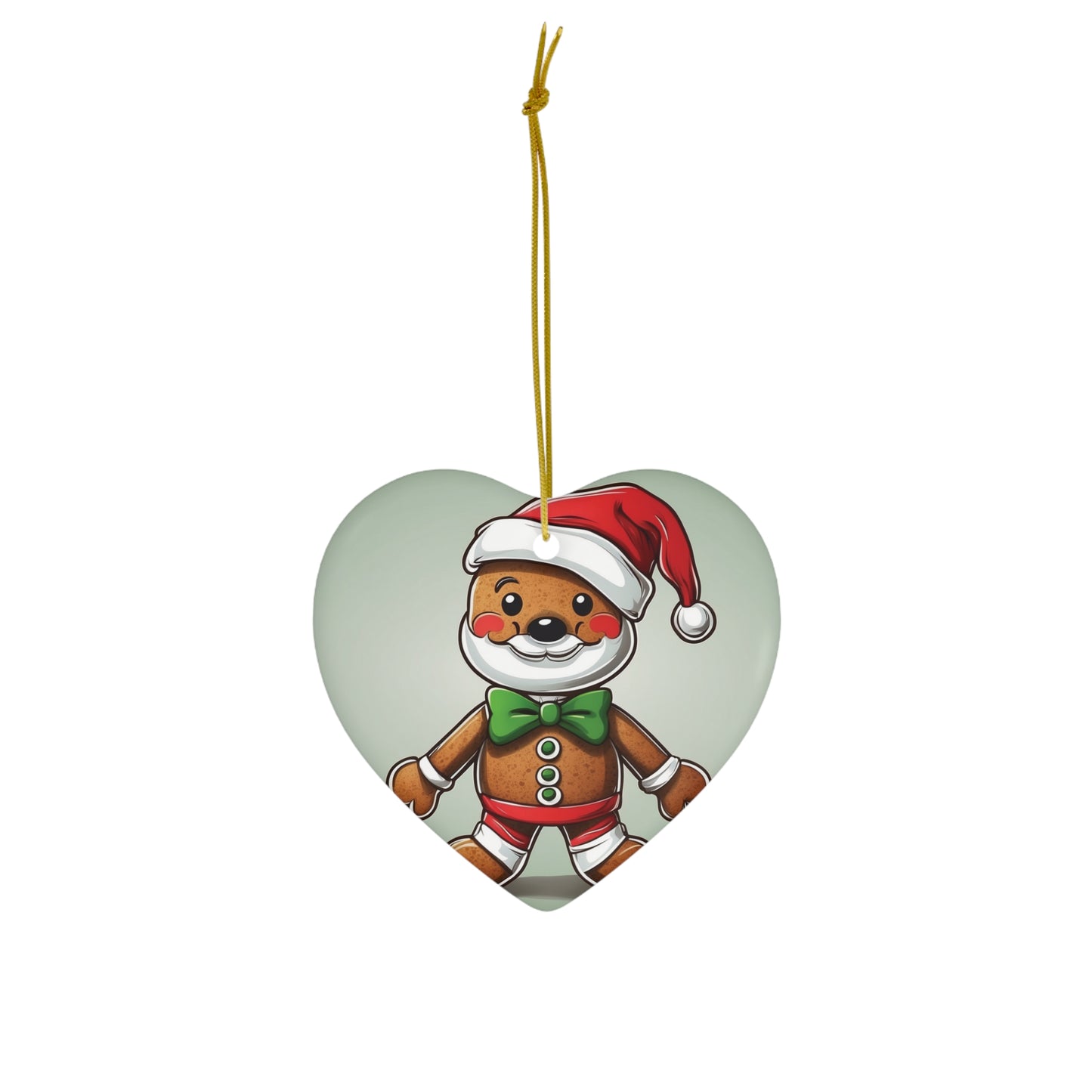 Gingerbread Claus Ceramic Ornament 1pc.