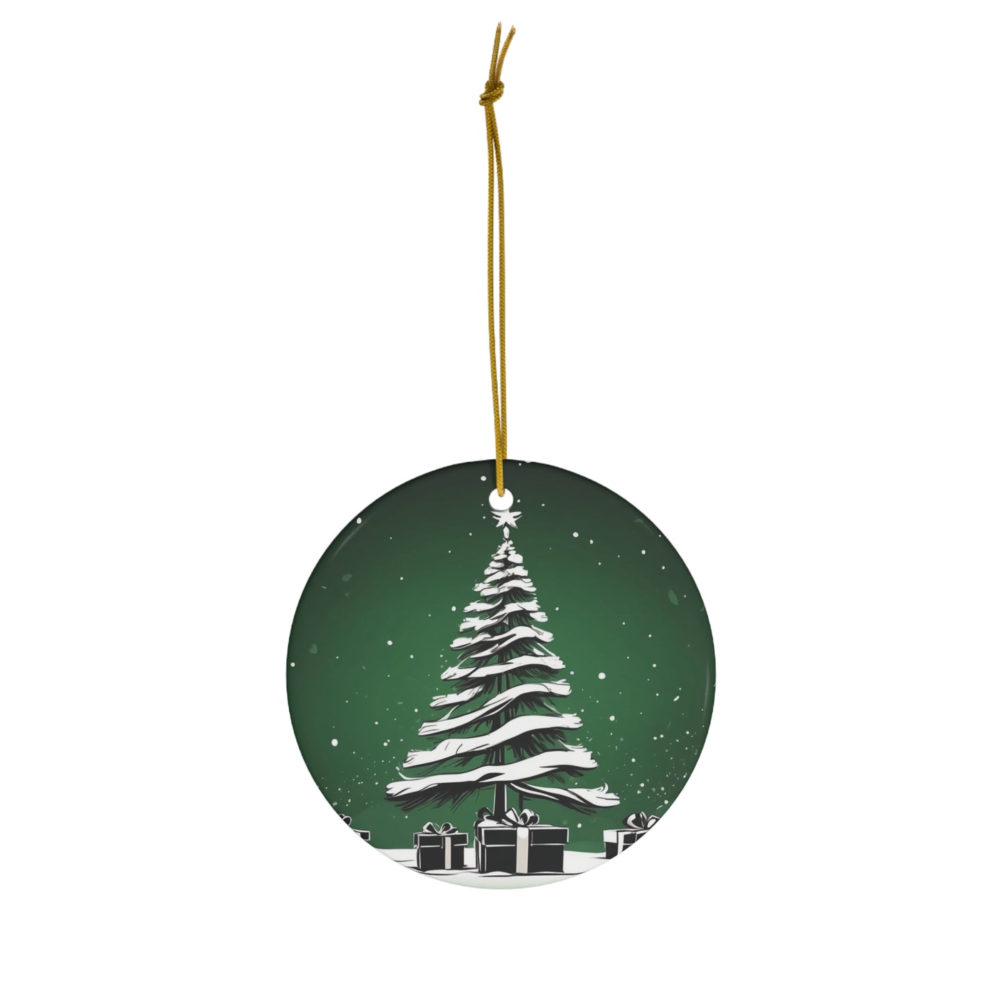 Holiday Sparkle Tree in Green Ceramic Ornament 1pc.