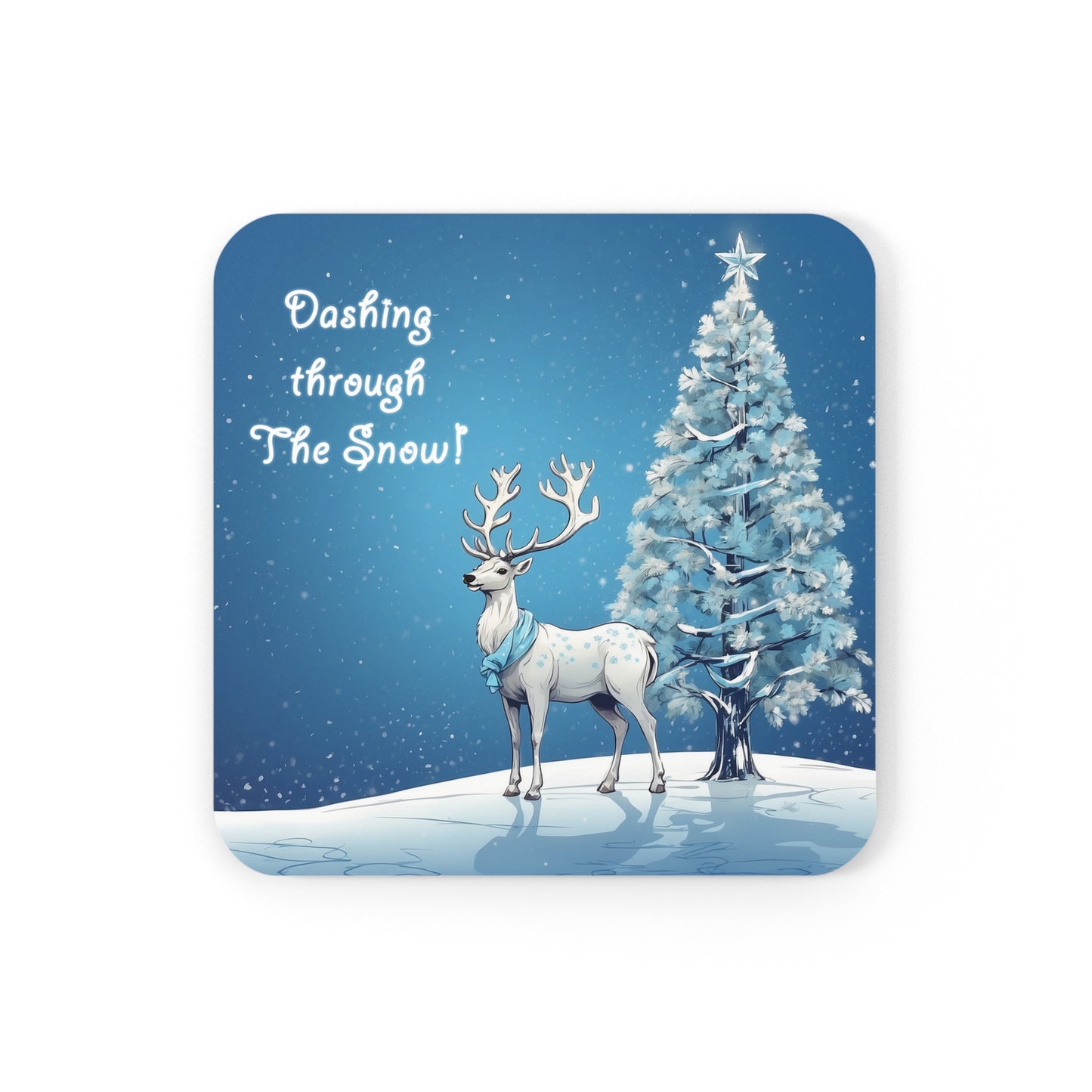 Dashing Through The Snow! Corkwood Coaster 4pc. Set