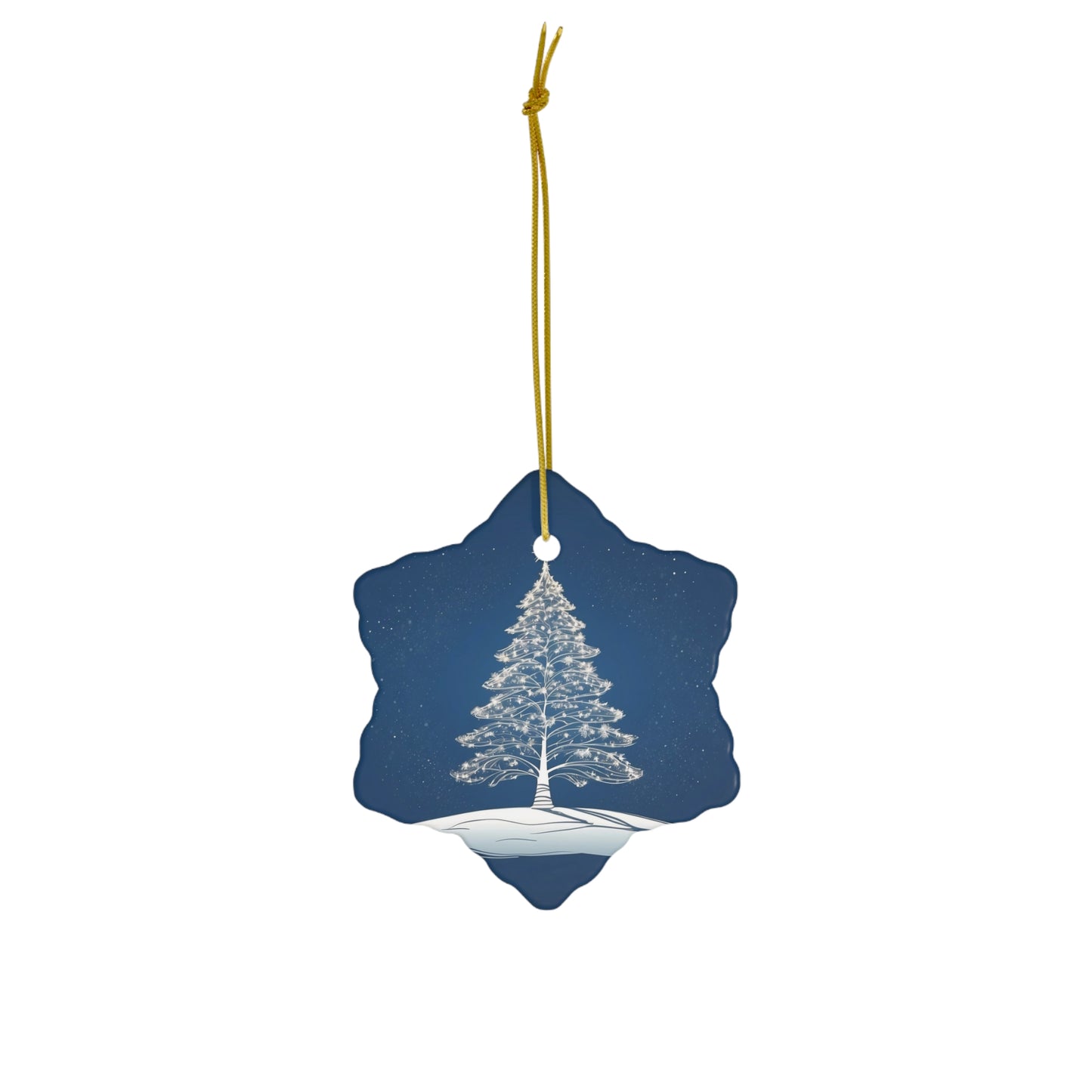 Holiday Sparkle Tree in Blue Ceramic Ornament 1pc.