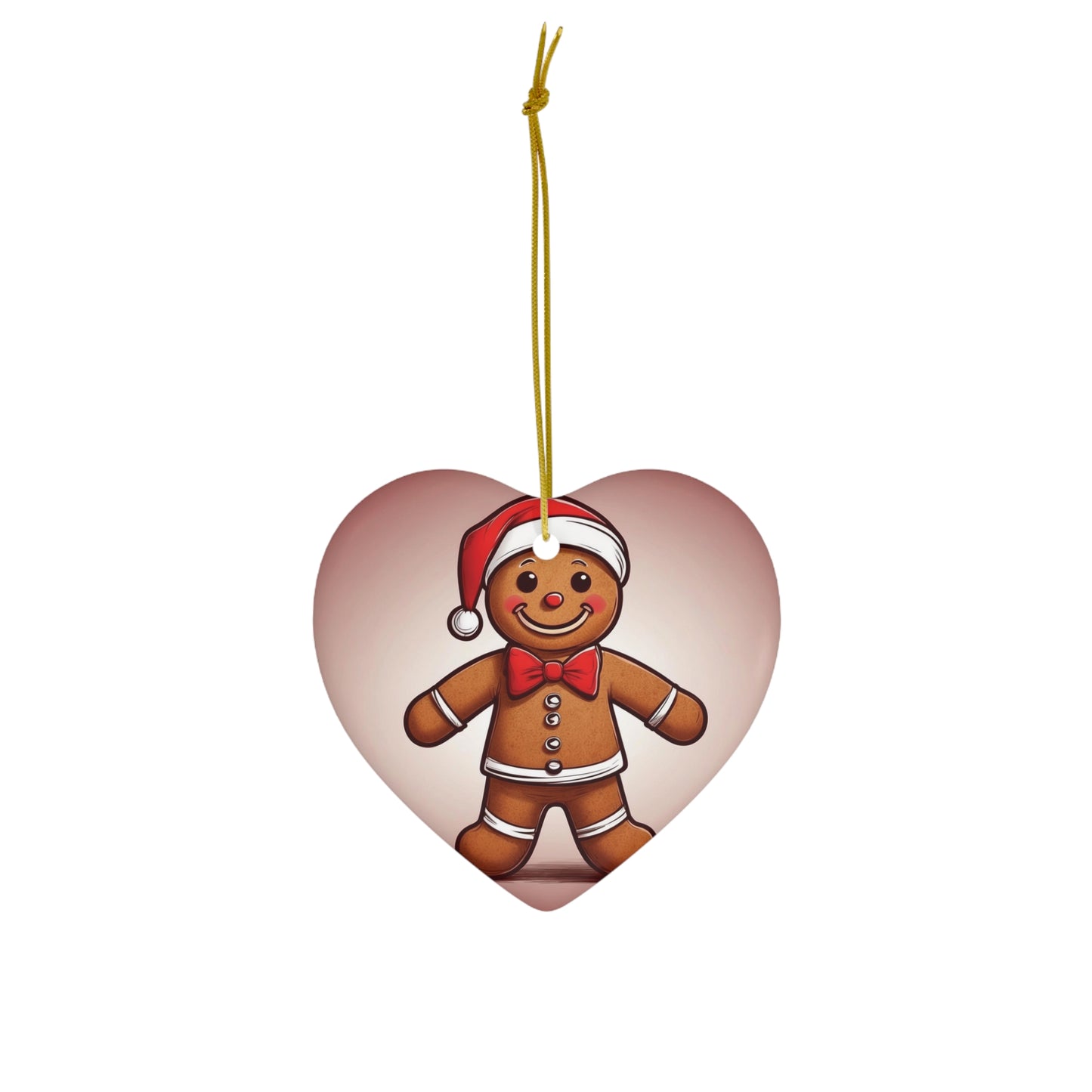 Merry Little Gingerbread Man Ceramic Ornament 1pc.