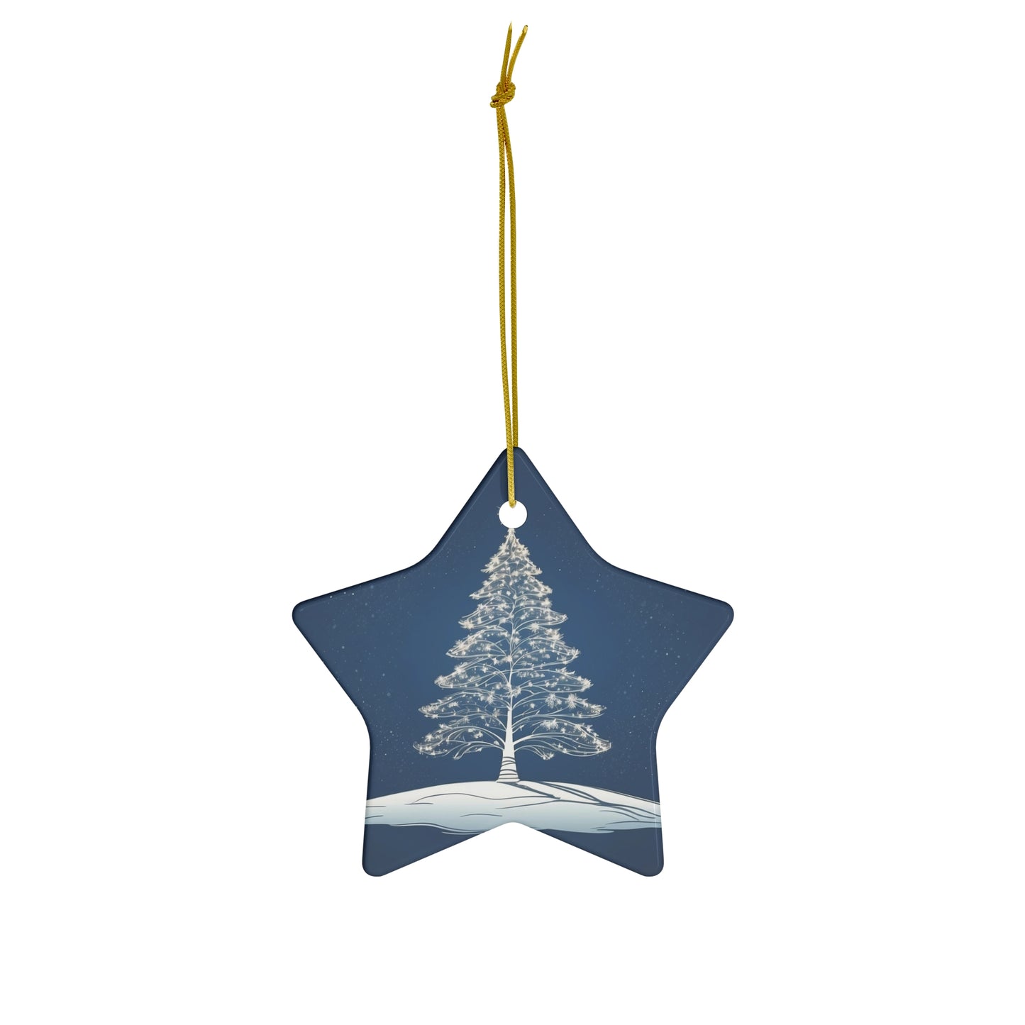 Holiday Sparkle Tree in Blue Ceramic Ornament 1pc.