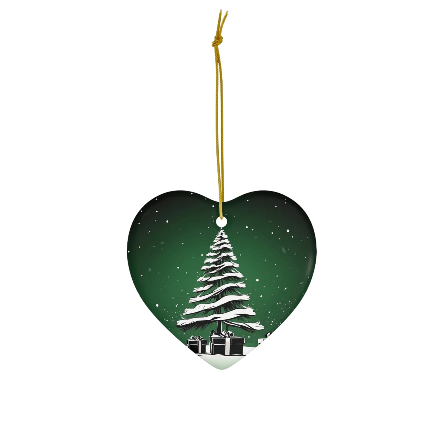 Holiday Sparkle Tree in Green Ceramic Ornament 1pc.