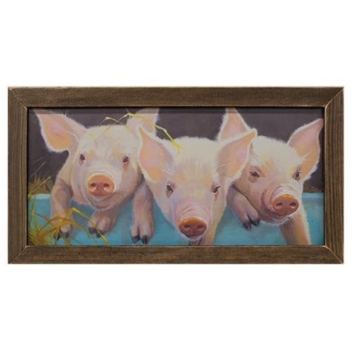 Peter Patty Penny Print, 12" x 24", Brown Stain Frame