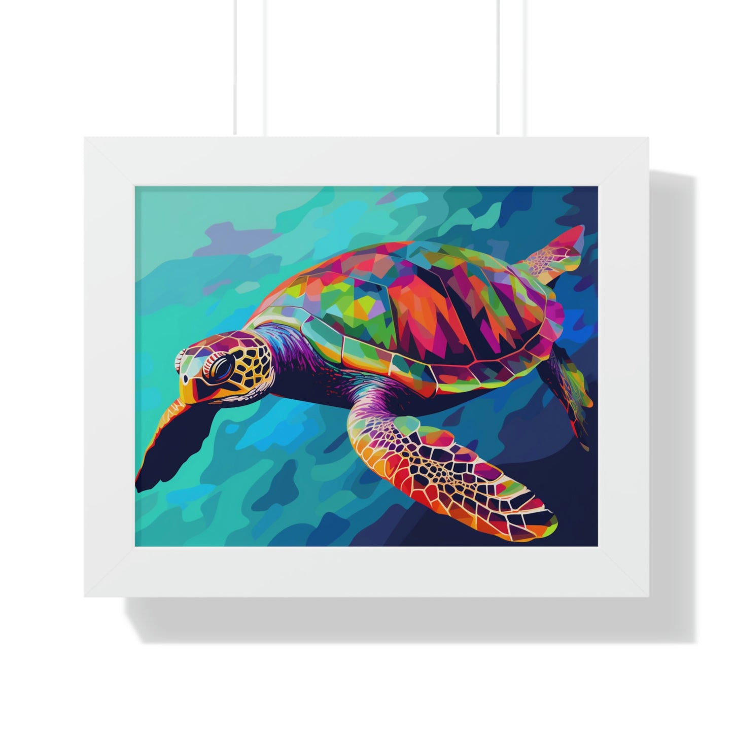 Vibrant Sea Turtle Framed Art