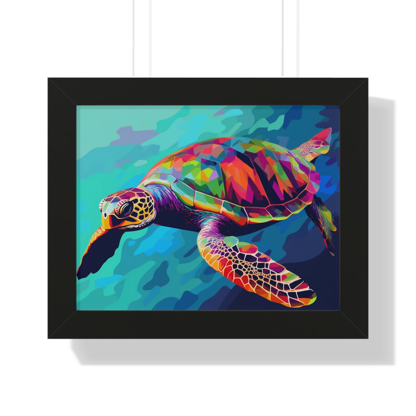 Vibrant Sea Turtle Framed Art